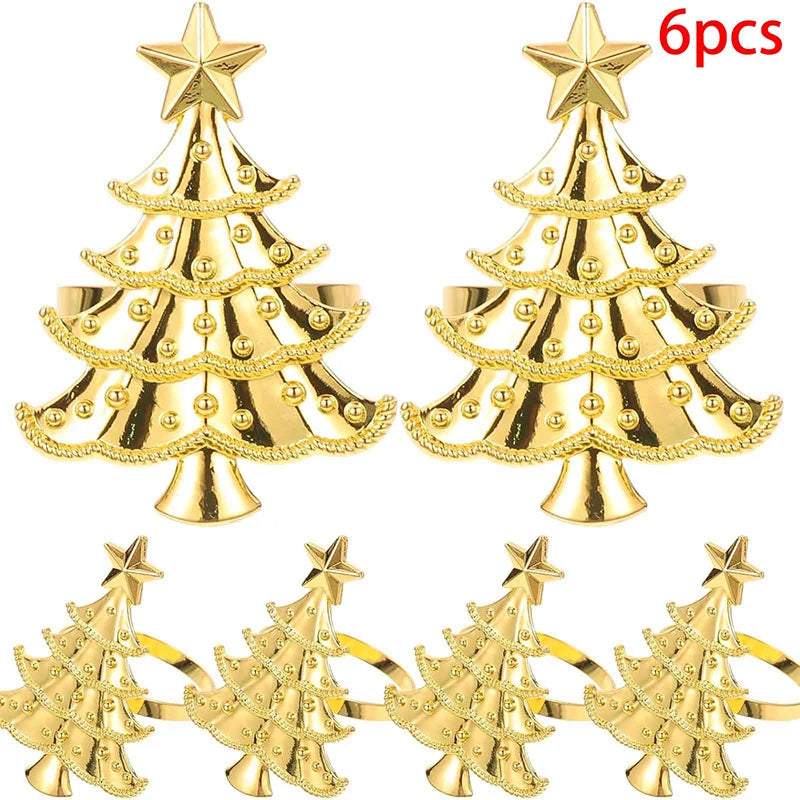 Christmas Napkin Rings Xmas Tree Ornaments Kitchen Dinner Table Zpaxo A
