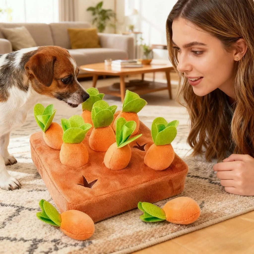 Carrot Snuffle Mat Interactive Plush Puzzle Mental Stimulation Toy