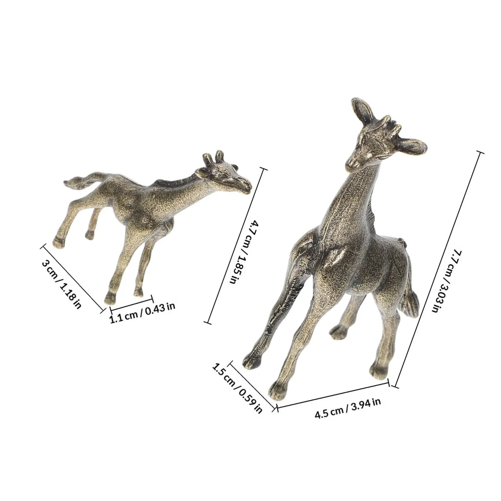 Premium Brass Giraffe Art Sculptures Finish Home Decor Office Desk
