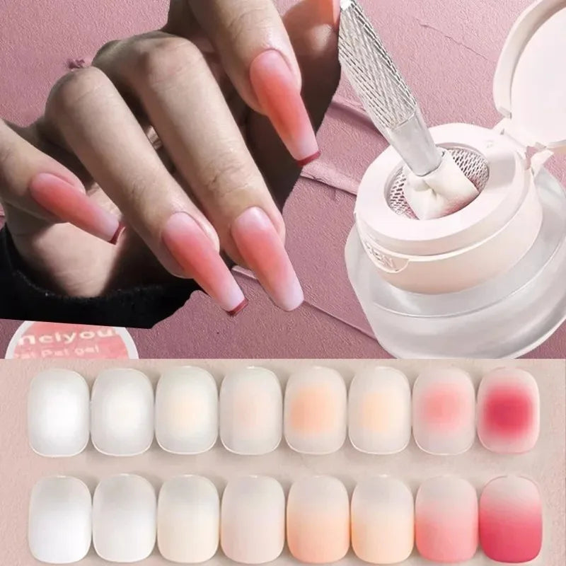 5ml Cushion Patting Gel Polish Ombre Black White Peach Painting Gel French Nail Blush Blooming UV/LED Nail Cushion Gradient Gel Zpaxo