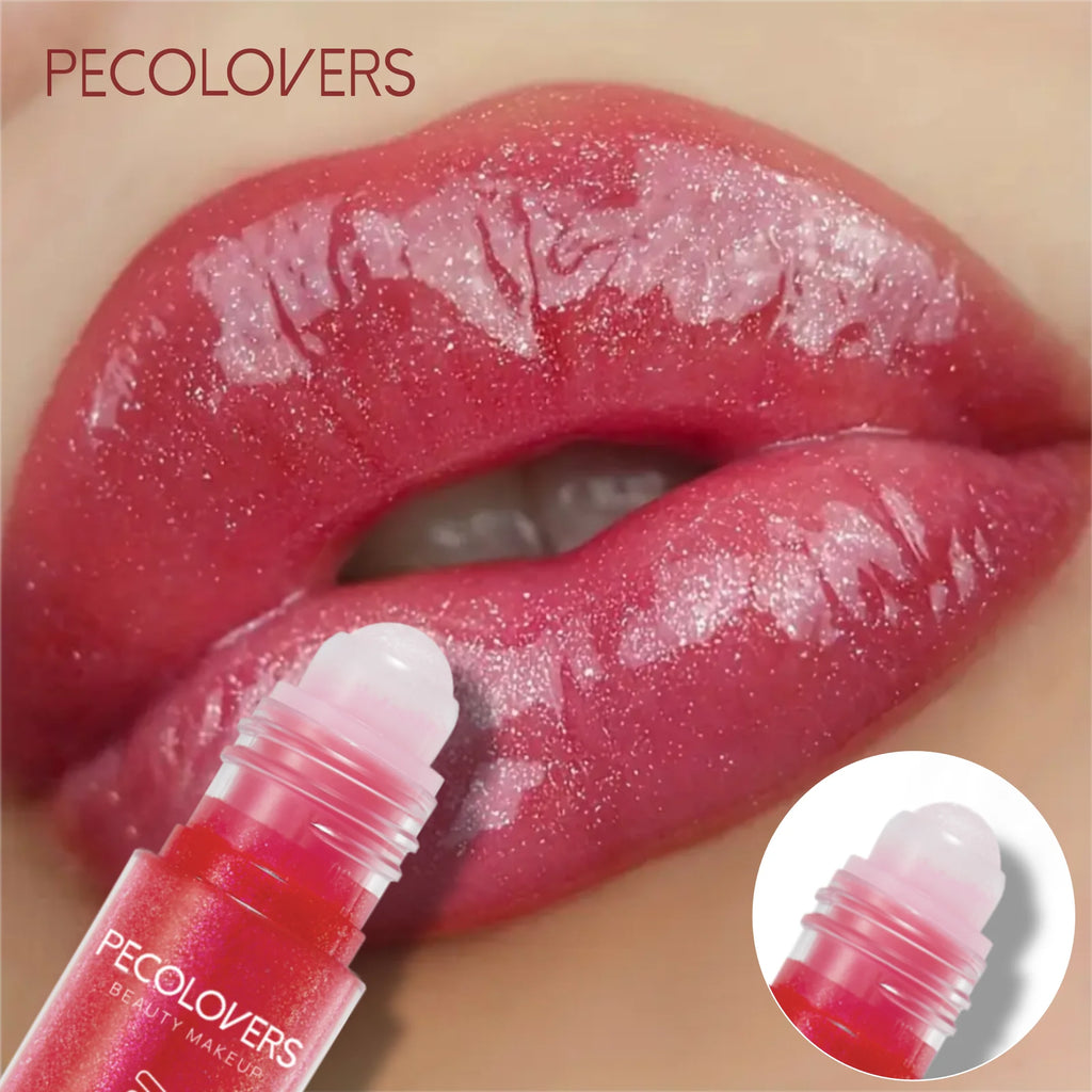 Long Lasting, Non-Stick Cup, Roll-on Lip Oil Colored Lip gloss,Lightweight & Sparkling gloss Zpaxo