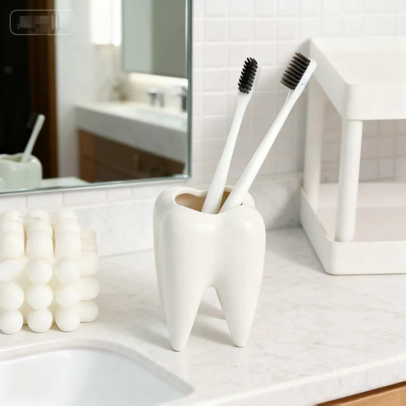 Funny Tooth-shaped Pencil Holder Desktop Pen Cup Succulent Plant Pot
