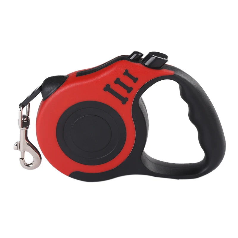 3m 5m Dog Leash for Small Dogs Cat Automatic Retractable Durable Nylon Lead Puppy Outdoor Travel Walking Hiking Traction Rope Zpaxo Red and Black 5M
