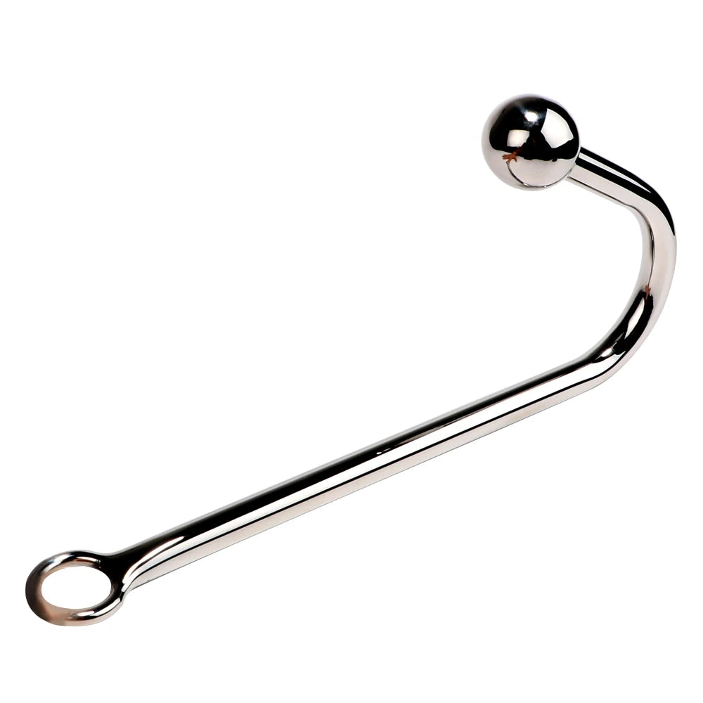 IKOKY Gay Stainless Steel Metal Butt Plug Ball Anal Hook Prostate