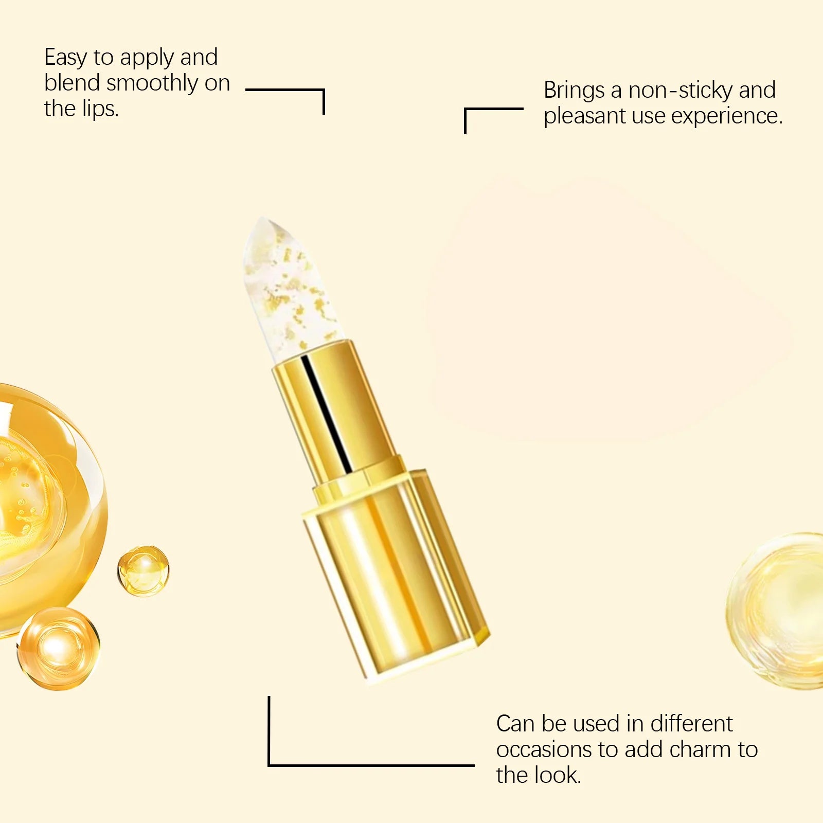 Jaysuing Gold Color-Changing Hyaluronic Acid Lip Balm 3.5g Color-Changing Lip Balm Zpaxo