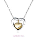 Stainless Steel Double Heart Cremation Urn Necklace Funnel Fill Memorial Ashes 4 Colors Pet Supplies Zpaxo gold