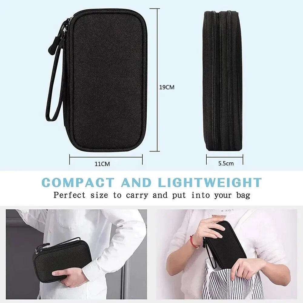 Carry Case Portable Waterproof Double Layers Storage Bags Cable