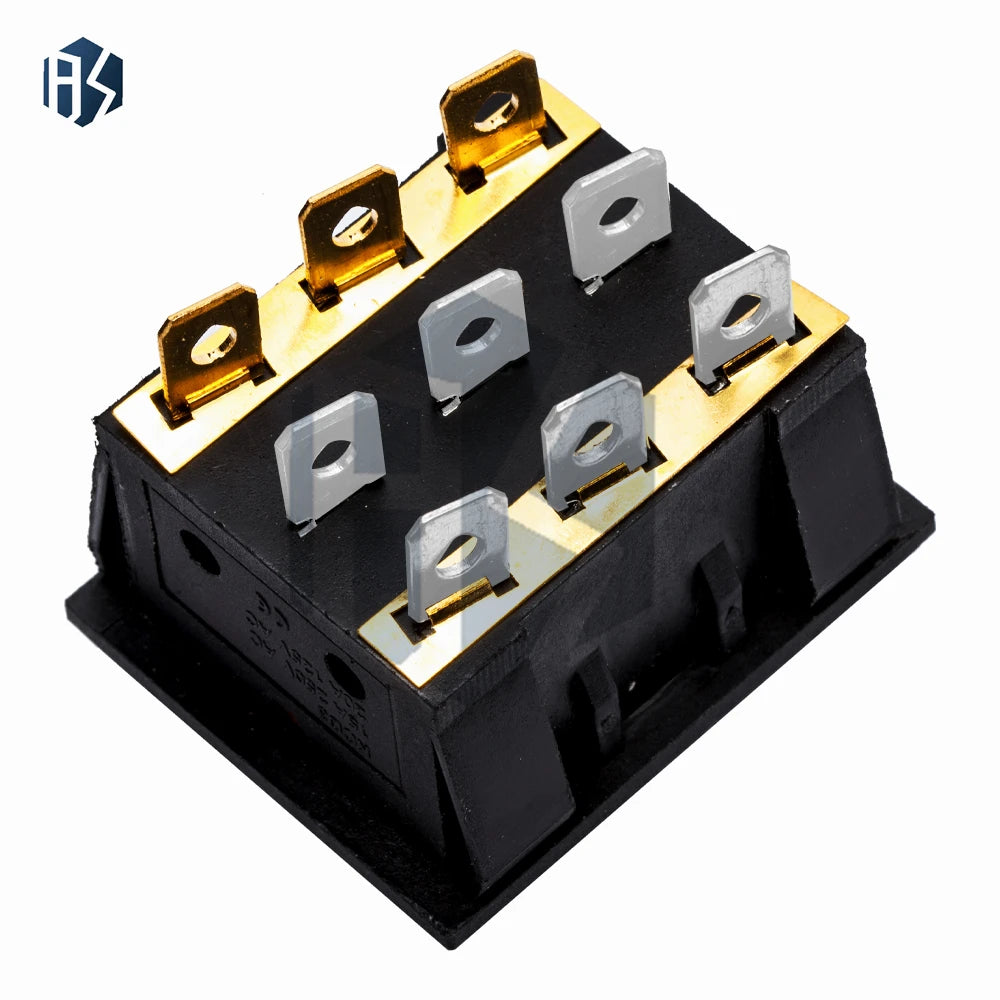 9 Pin KCD3-303 Triple Red Lamp Rocker Switch 16A 250V AC Power Toggle Zpaxo
