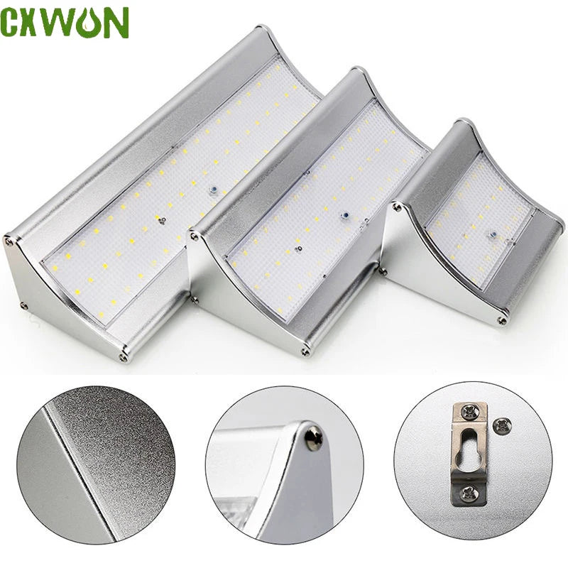60LED Solar Sensor Aluminium Wall Lamp Outdoor Led Lights Radar Zpaxo