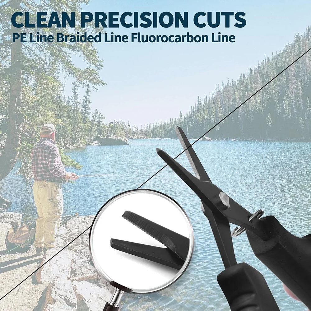 Stainless Steel Braided Fishing Line Scissors & Retractable Lanyard Fishing Line Scissors Zpaxo