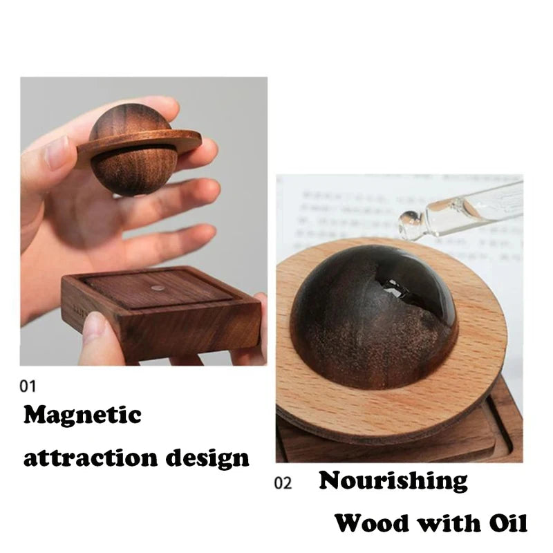 Wooden Aromatherapy Diffuser Scented Wood Planet-shaped Car Home