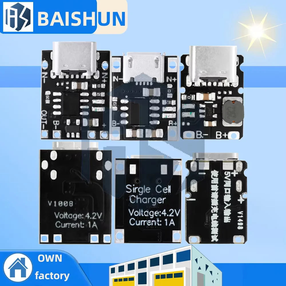 Mini Lithium Battery Charging Module 1A 1 2a Board TP4056 18650 Zpaxo