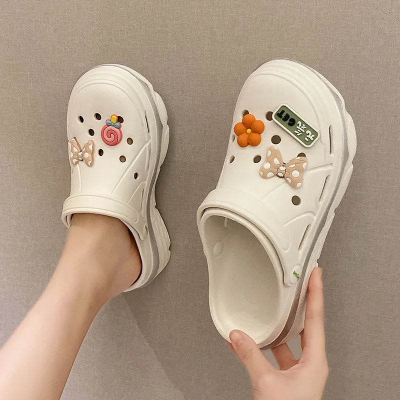 Women's Cute EVA Clogs Two-way Wear Comfortable Slip-on Beach Shoes