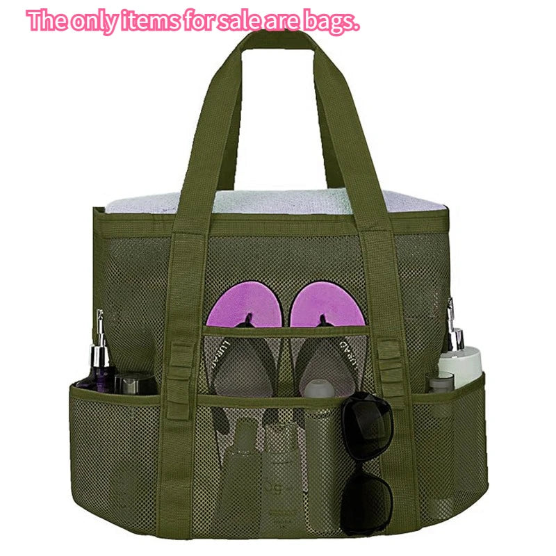 Large Capacity Mesh Beach Tote Bag Swimming Shower Fitness Travel