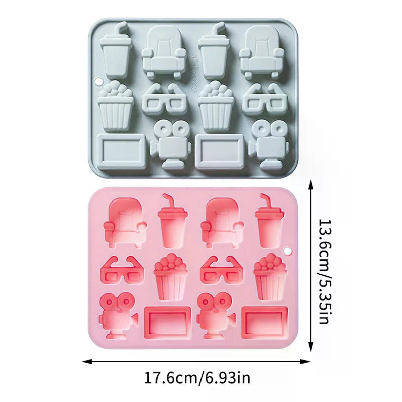 12 Cavity Cinema Theme Silicone Mold Popcorn Fondant Candy Chocolate Zpaxo