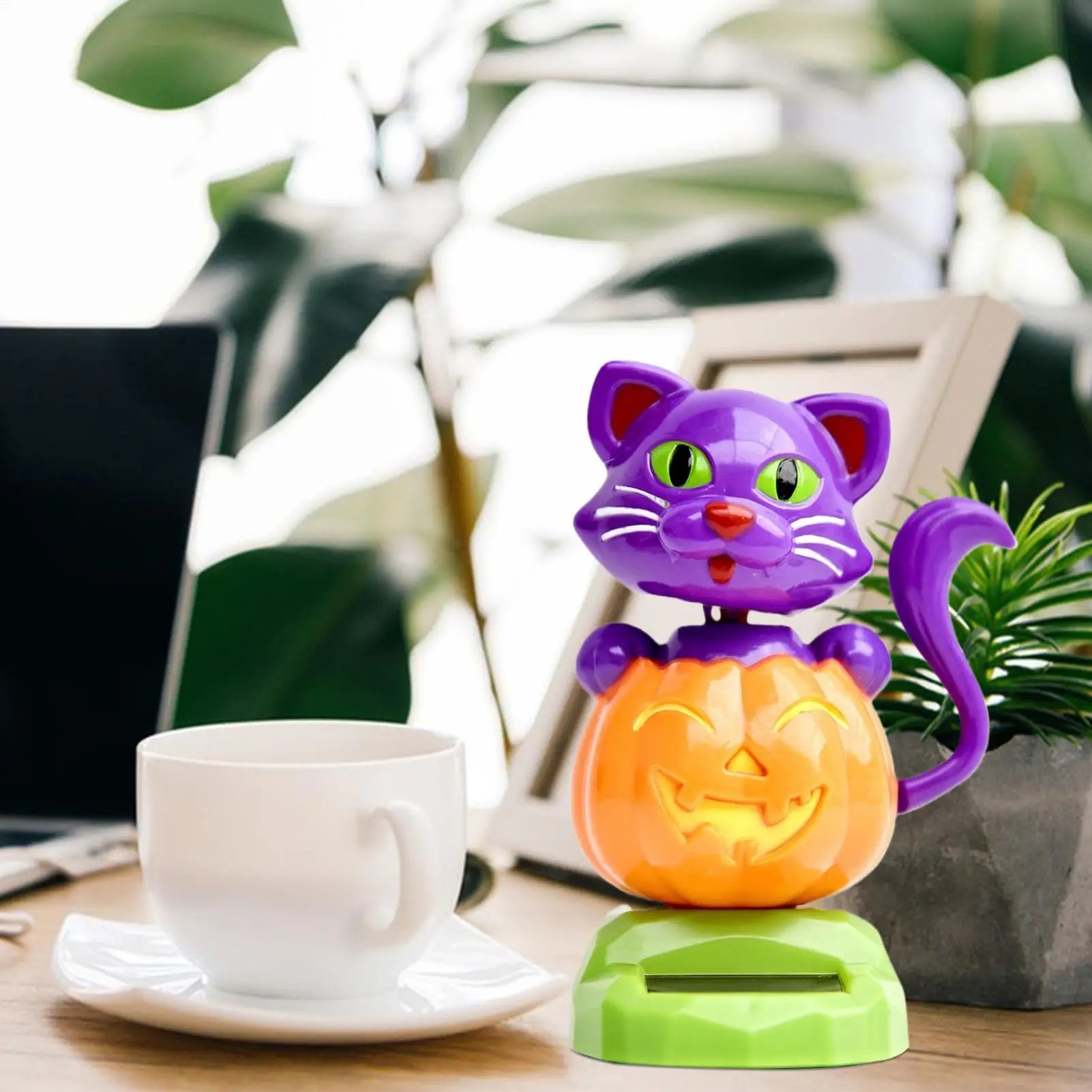 Solar Shaking Figures Pumpkin Cat Car Dashboard Decoration Figurine