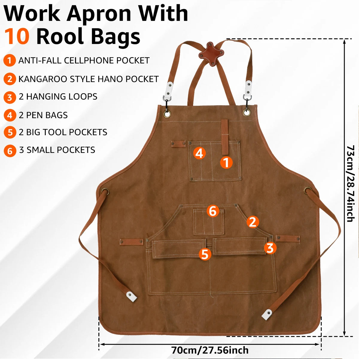 1/2PCS Kitchen Apron Retro Aprons Long/Short Waist Adjustable Ruffle Side Vintage Cooking Aprons with Pockets For Woman Men Work Zpaxo 1PC-6 Pockets