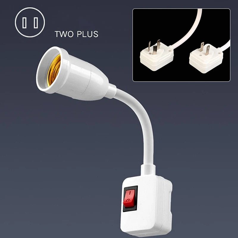 Flexible E27 Bulb Socket Extender Lamp Rotating Base Holder LED Light
