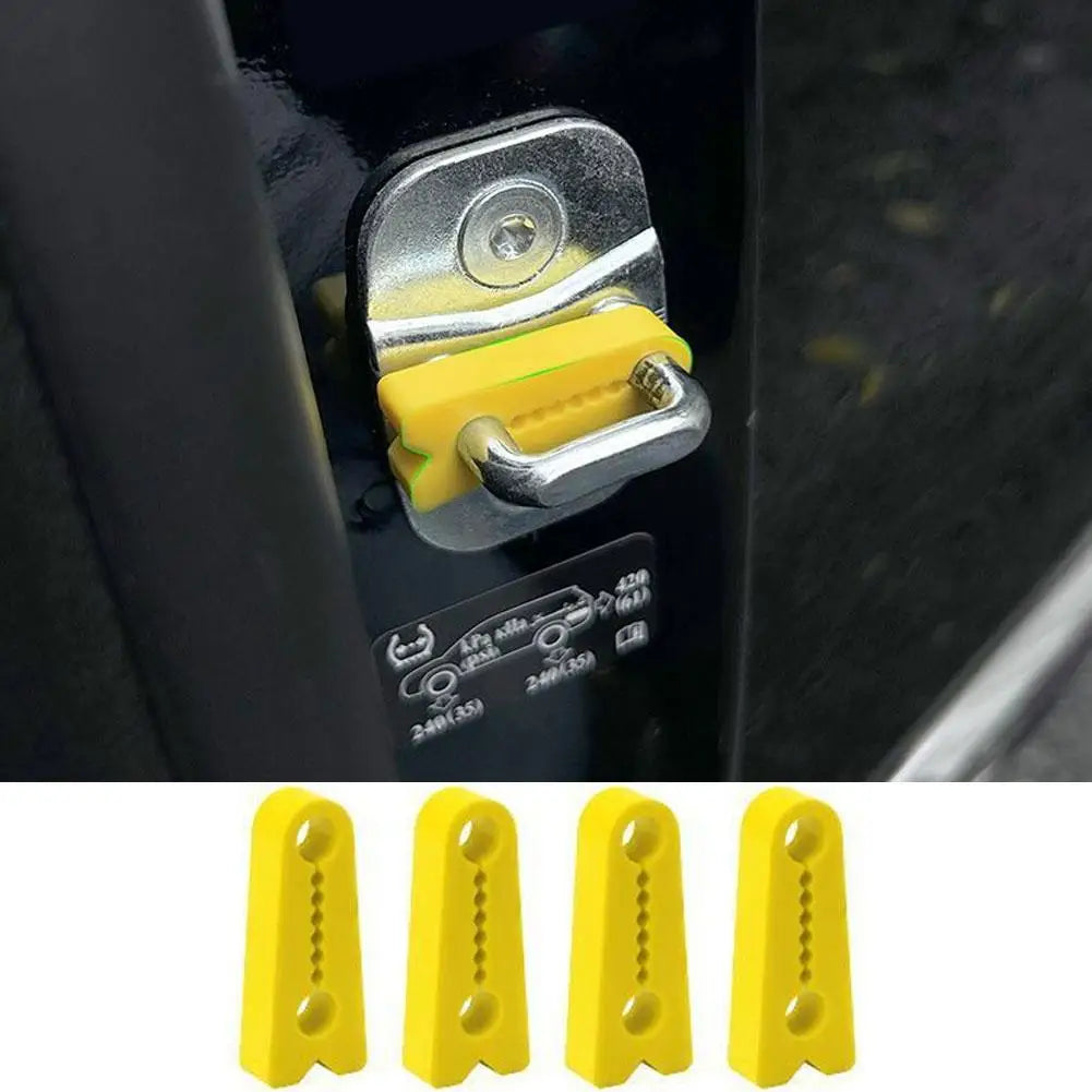 4-Pack Silicone Car Door Lock Shock Absorber Pads – Universal Car Door Buffer Pad Zpaxo YELLOW