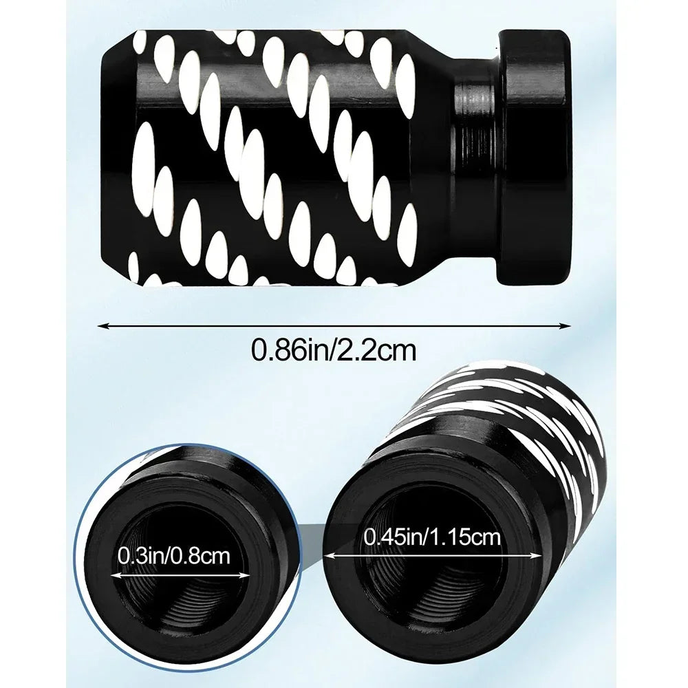 4-Pack Metal Tire Valve Stem Caps – Car, Motorcycle & Bike