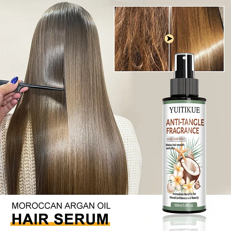 YUITIKUE Coconut Argan Oil Hair Spray – Detangle & Shine Leave-In Hair Spray Zpaxo