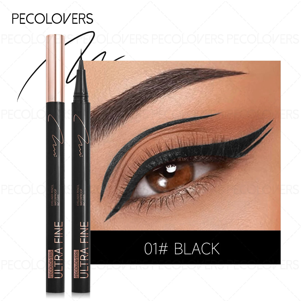 1PC Ultra-fine Tip Waterproof Liquid Eyeliner, Smudge-proof, Smooth Application, Black, Quick-drying, A Must-have for Beginners Zpaxo 01