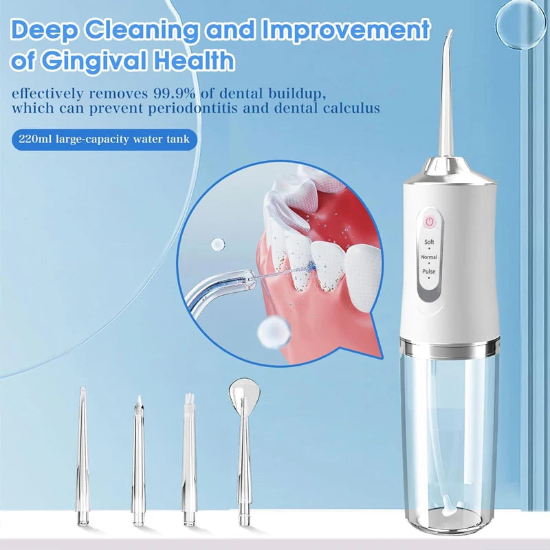 Cordless Water Flosser – 3 Modes, 4 Tips, USB Rechargeable Water Flosser Zpaxo