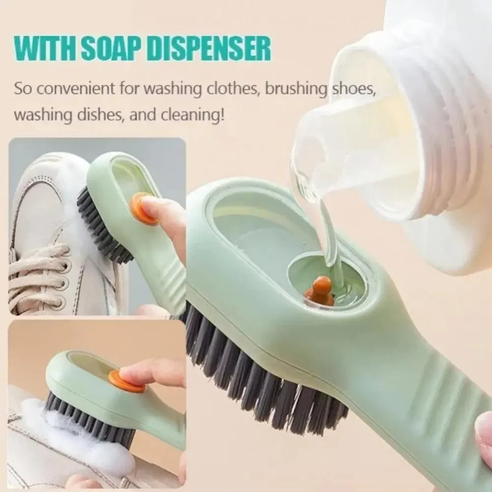16-1PCS Multifunction Cleaning Shoe Brush Soft Automatic Liquid Shoe Brush Long Handle Clothes Soap Brush With Hook Clean Tool Zpaxo