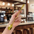 Gadgets Stainless Steel Round Spoon Net Red Golden Dinner Long Handle Zpaxo Gold