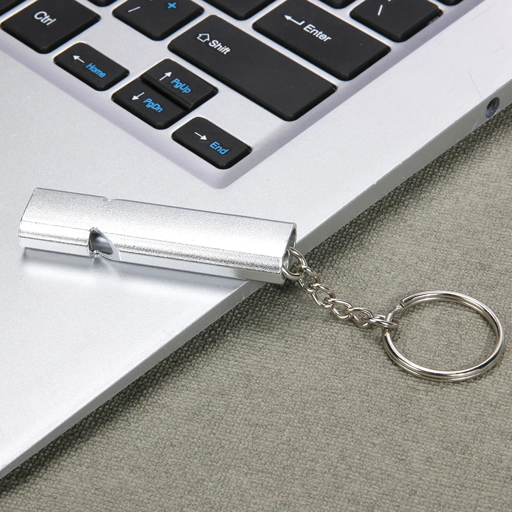 Emergency Whistle Keychain Outdoor Survival 2 Tube Dog Training
