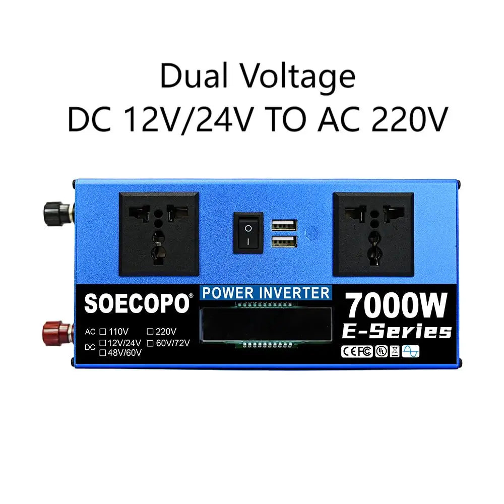7000W Solar System Complete Kit 12V/24V To 110V/220V 100A Controller 500W Panel Off-Grid Inverter System for Home/Camping Backup Zpaxo only Inverter 220V