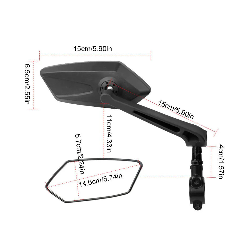 Bike Rear View Mirror Reflector Adjustable Rotatable Handlebar Mirror Clear Rearview Electric Scooter Cycling Bicycle Accessorie Zpaxo