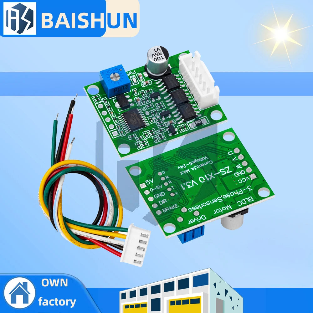 6-20V DC 60W BLDC Motor Driver Board Speed Controller 3-Phase Zpaxo 10pcs