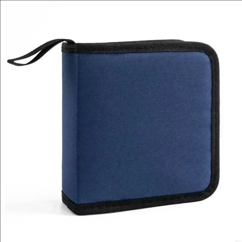 1Pc 40Tablets CD DVD Discs Oxford Handbags Storage Case CD/DVD Case CD Case Storage DVD Organizer Case DVD Booklet Holder Zpaxo Blue