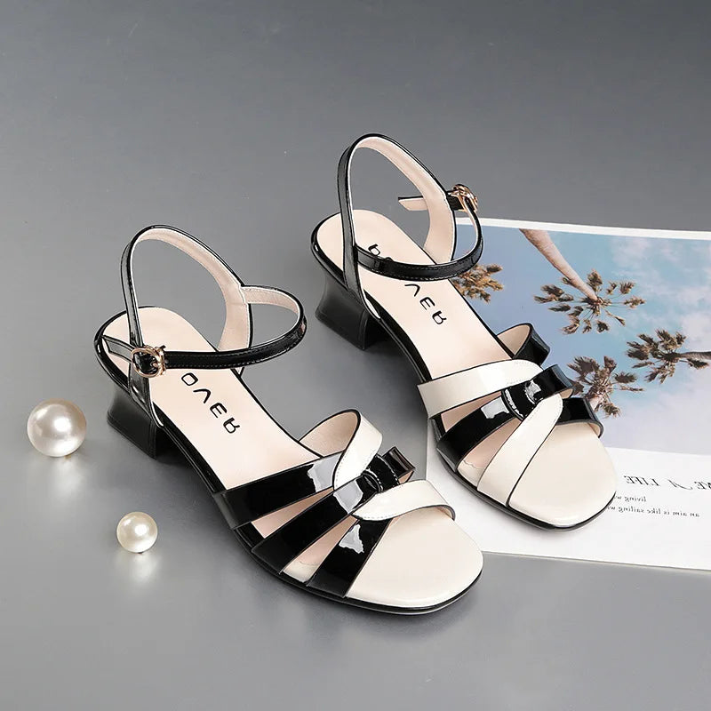 Sandals Women's 2023 Thick-heeled Summer Shoes Outerwear Fish Mouth Zpaxo