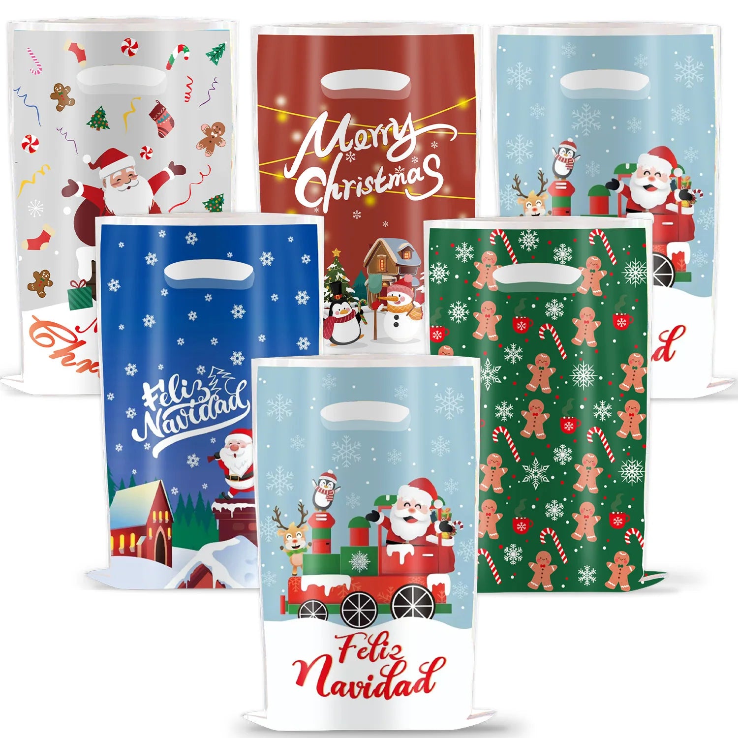 10-Pack Christmas Snowflake Candy Gift Treat Bags – Holiday Party