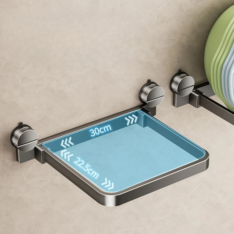 Toilet suction cup folding basin holder bathroom non perforated basin storage rack bathroom toilet storage rack Zpaxo
