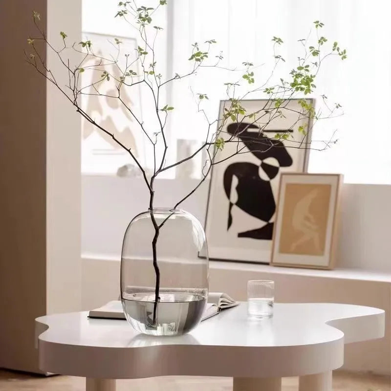 Transparent Glass Vase Office Decor Large Capacity Hydroponic Flower