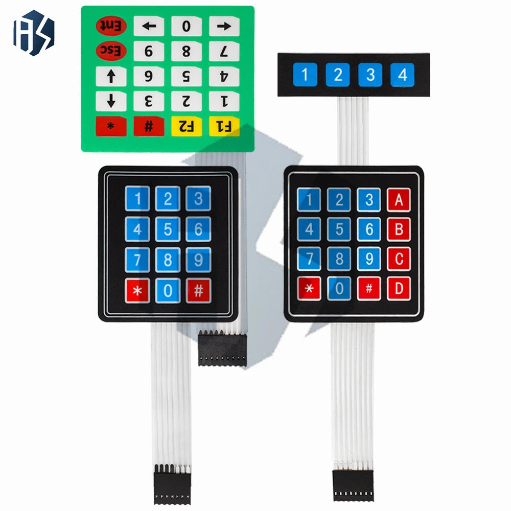 Multi Membrane Matrix Keypad 4-20 Keys Flexible Keyboard 1x4 3x4 4x4 Zpaxo
