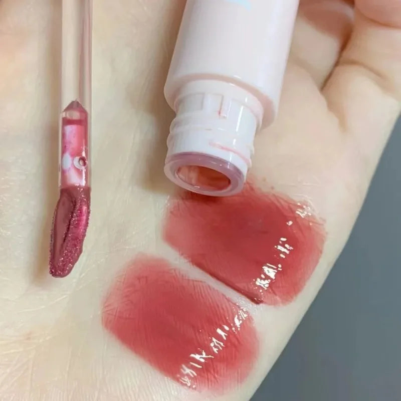 Cherry Red Mirror Water Lip Gloss Waterproof Glaze Transparent Glass