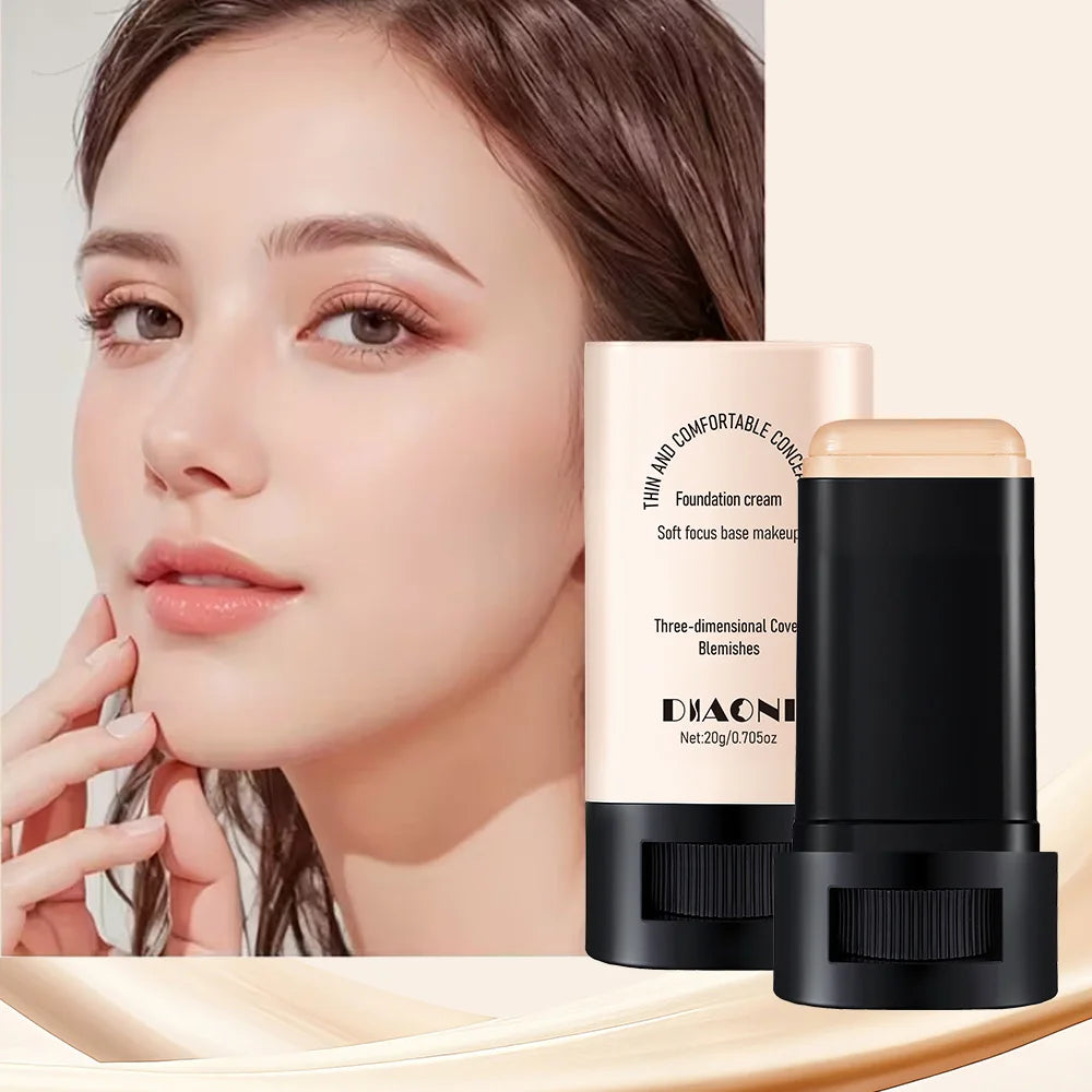 Lazy Foundation Stick, Natural, Hydrated and Refreshing, Light Makeup, Non-drying Concealer Foundation Stick Zpaxo