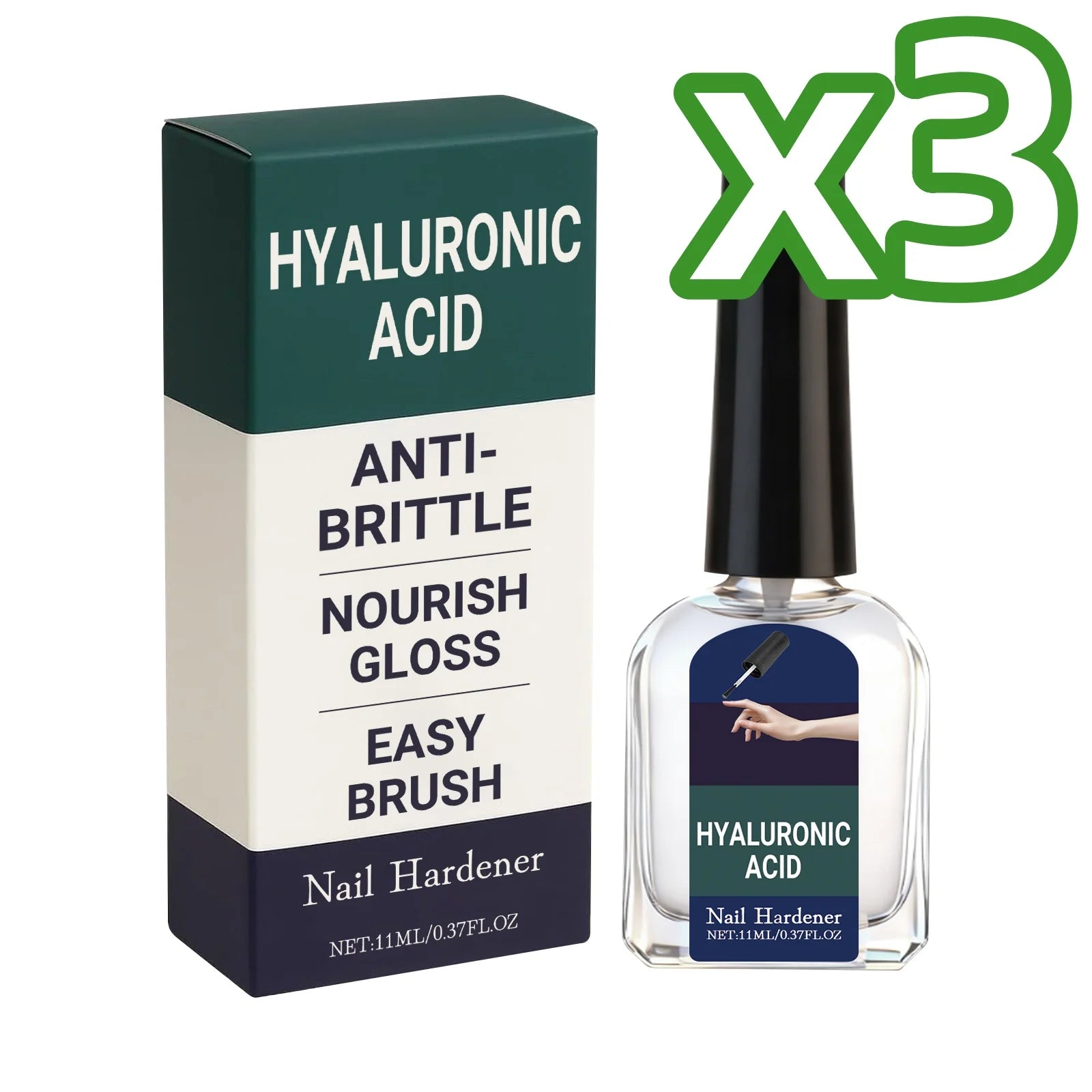 Hyaluronic Acid Nail Strengthening Drops | Nail Hardener Serum Nail Treatment Serum Zpaxo 11ml Boxed x3PCS