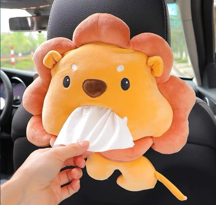 Cartoon Animals Car Paper Boxes Tissue Box Inner Armrest Sun Visor Zpaxo lion
