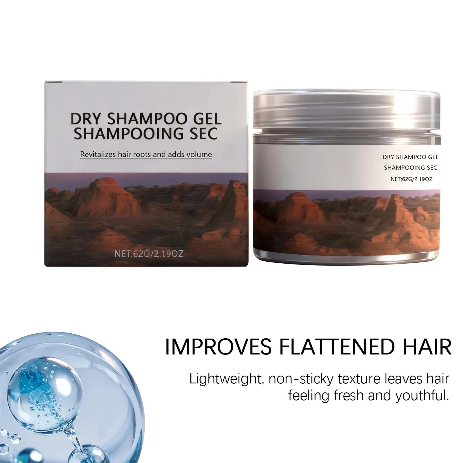 Coconut Oil Dry Shampoo Gel – Add Volume & Refresh Hair 62g Dry Shampoo Gel Zpaxo