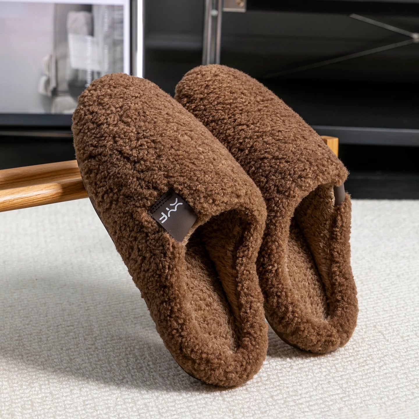 Men's Winter Slippers Indoor Soft Sole Non-slip House Shoes Warm