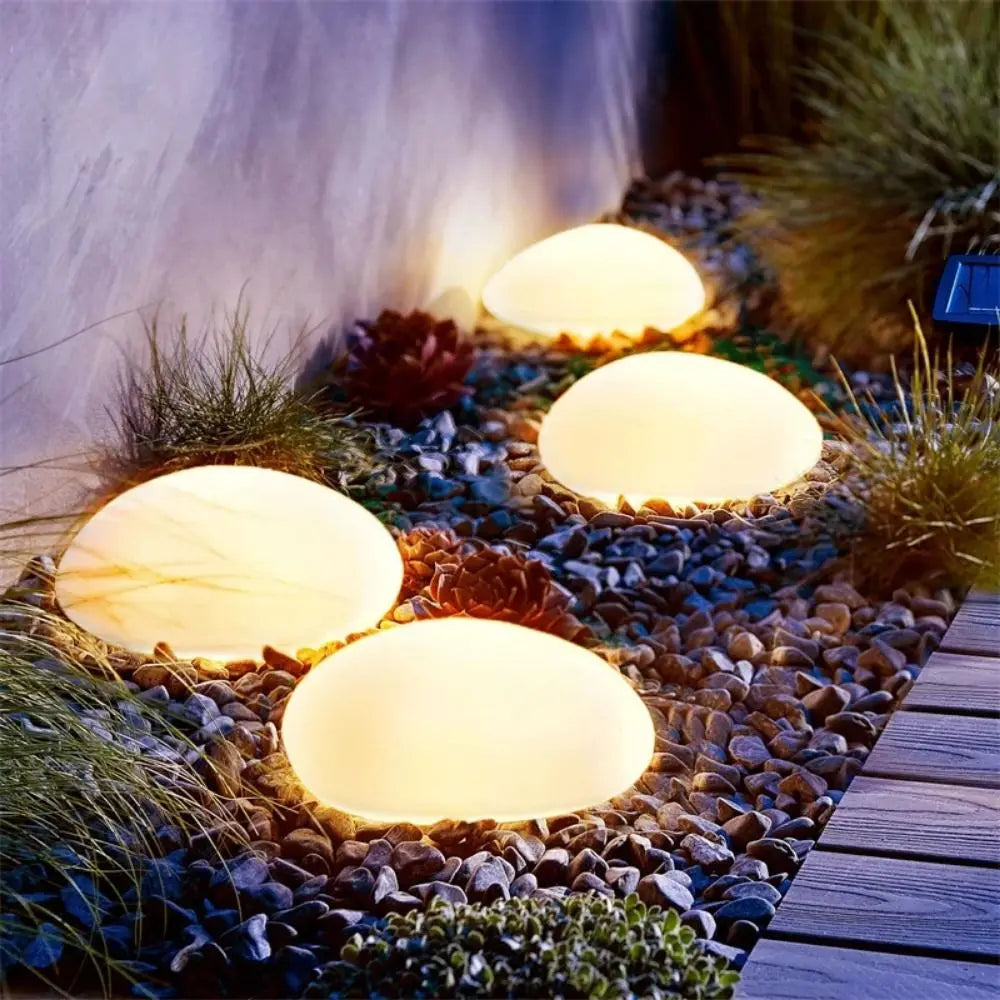 Solar Stone Garden Ground Lamp – IP65 Waterproof LED Lawn Light