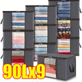 Clothing Storage Box Large Capacity Laundry Storage Organizers Transparent Clothing Storage Large Dust Zipper Closure Zpaxo 9PCS-90L