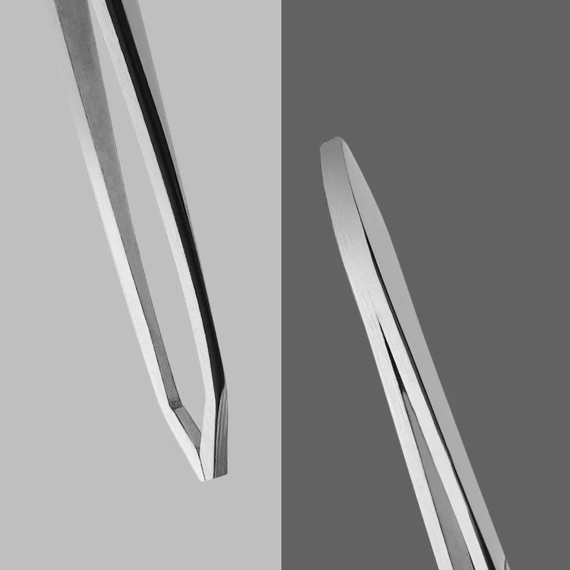 Eyebrow Tweezer Stainless Steel Beauty Clip Slant Tip Flat Trimming