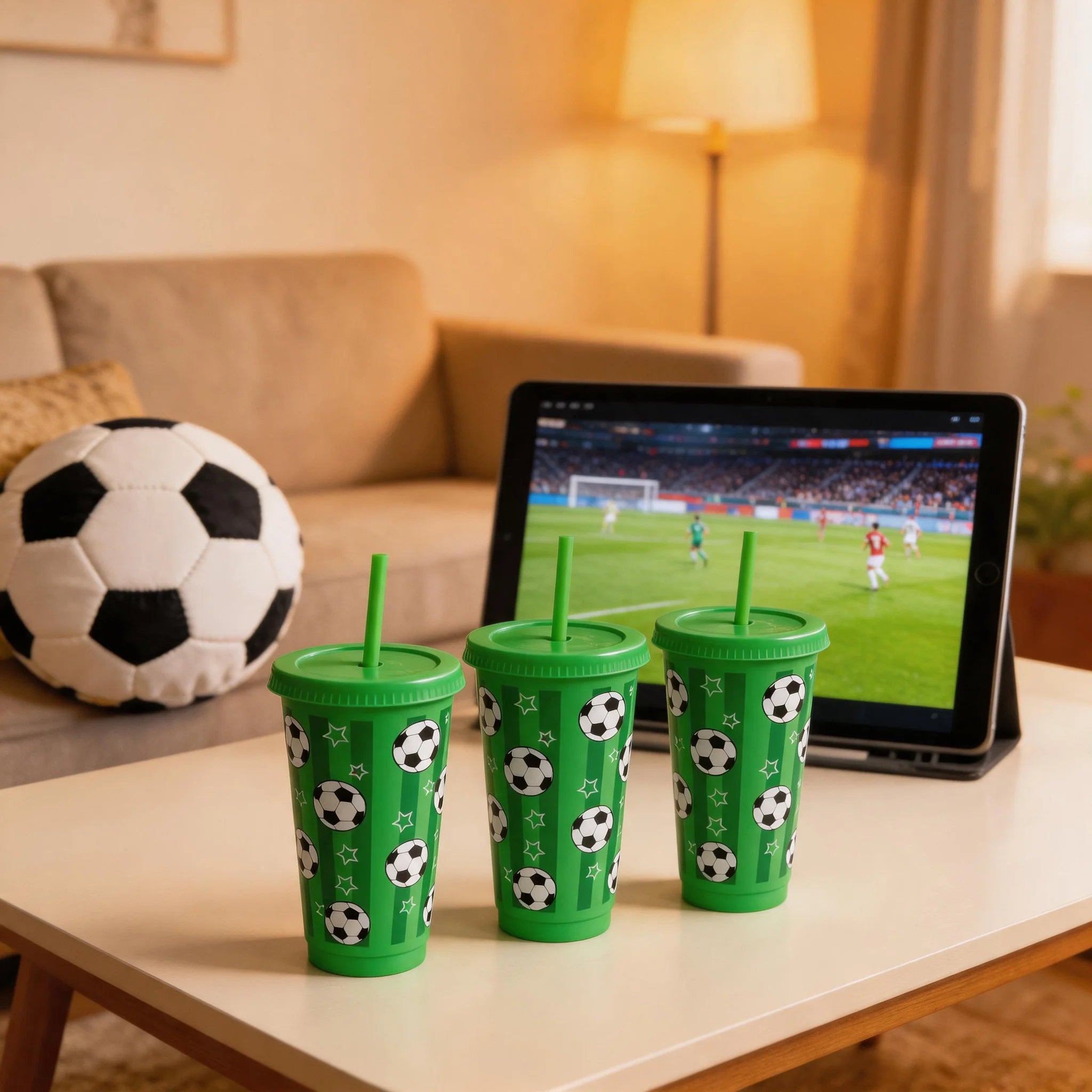 24oz Football-Shaped Reusable Tumbler Cups – 6 or 12 Pack