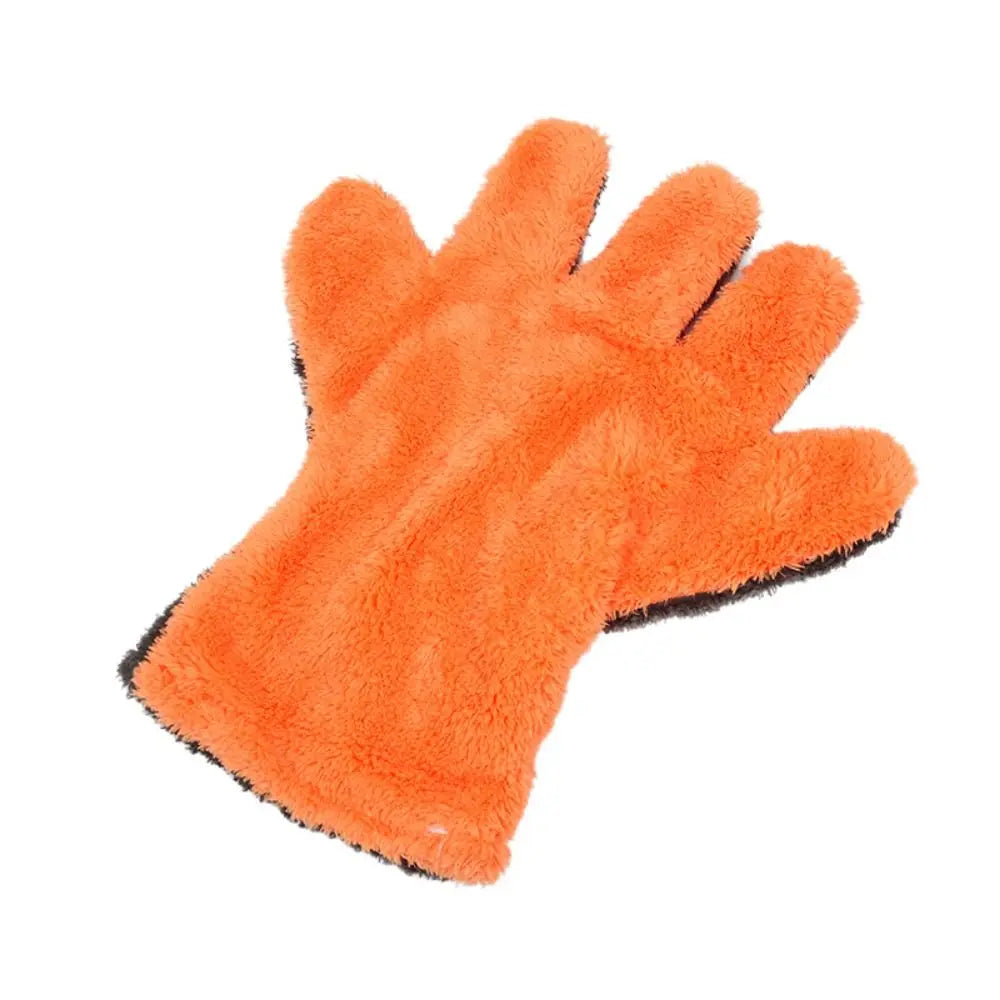 2Pcs High Absorbency Double-sided Five Finger Gloves Nonscratch Thickened Car Wash Mitts Multi-function Durable Zpaxo
